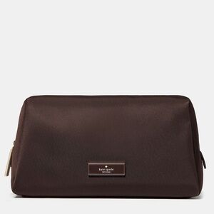 ♠️kate spade Carter Metallic Cosmetic Pouch, Hot Fudge Chocolate Brown NWT